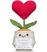OASSIE 1 Year Anniversary Couple Gifts for Boyfriend Girlfriend - Heart Flower Pot Crochet with C...