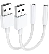 KAYQINHO 2 Pack USB to 3.5mm Audio Jack Adapter, Audio Aux Cable External Stereo Sound Card, USB ...