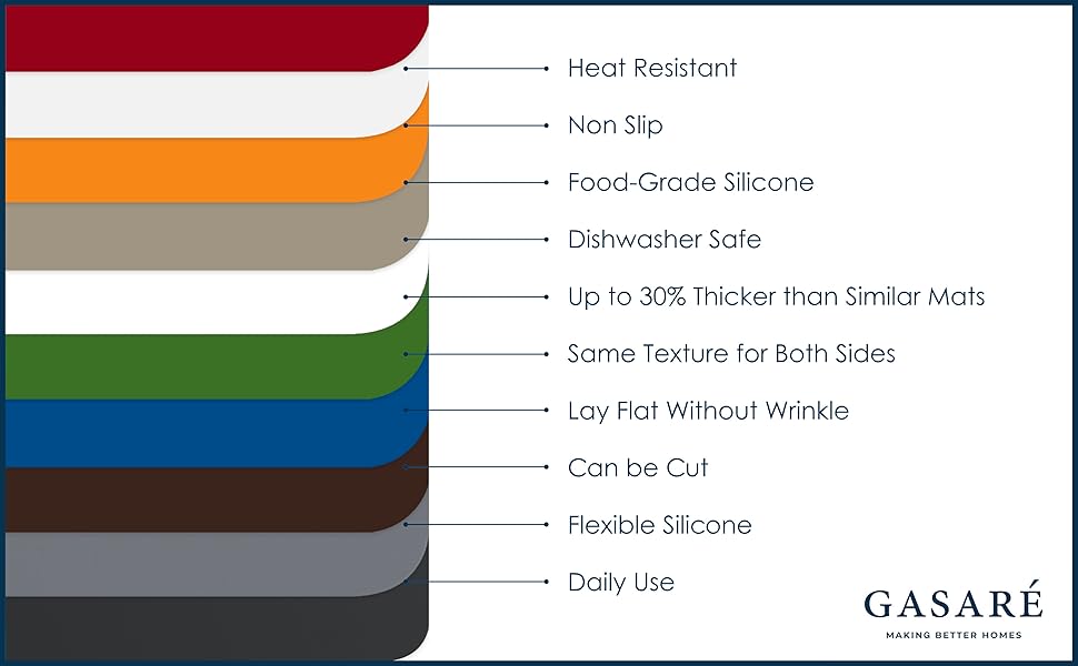 Silicone Mats - Non-Slip - Heat Resistant - Countertop Protector