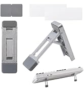 CRASPIRE 2Pcs Silver Alloy Foldable Keyboard Riser Stand for Desk Adjustable 3 Tilt Angle Mini La...