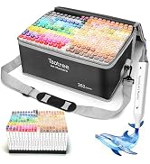 Taotree Alcohol Markers 262 Colors with Case & Holders, Dual Tips Art Coloring Markers Pens, Chis...
