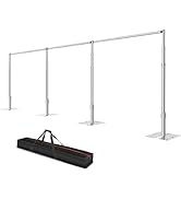 Qoolfoto Pipe and Drape Backdrop Stand, 10x30ft Heavy Duty Adjustable Background Frame with Metal...