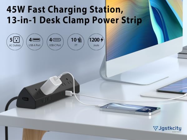 Desk Clamp Power Strip