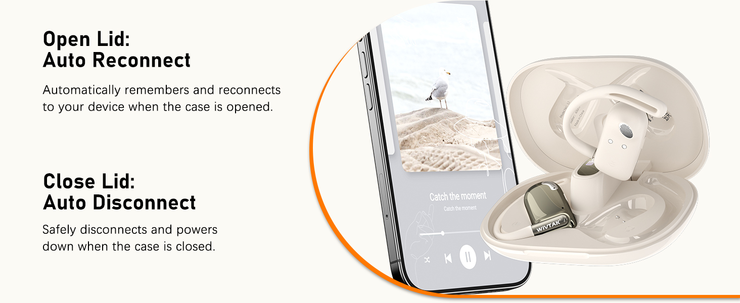 These earbuds feature memory pairing and automatically reconnect after first setup.