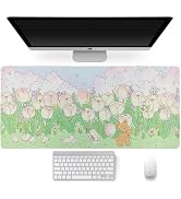 Sanfulin Large Rubber Mouse pad 35.4" x 15.7"x0.12", Long Cute Mouse Keyboard Mat for Office Home...