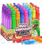 Dinosaur Egg Party Favors, 32Pcs Mini Bubble Wands Bulk with Gift Box, 3D Dino Birthday Decoratio...