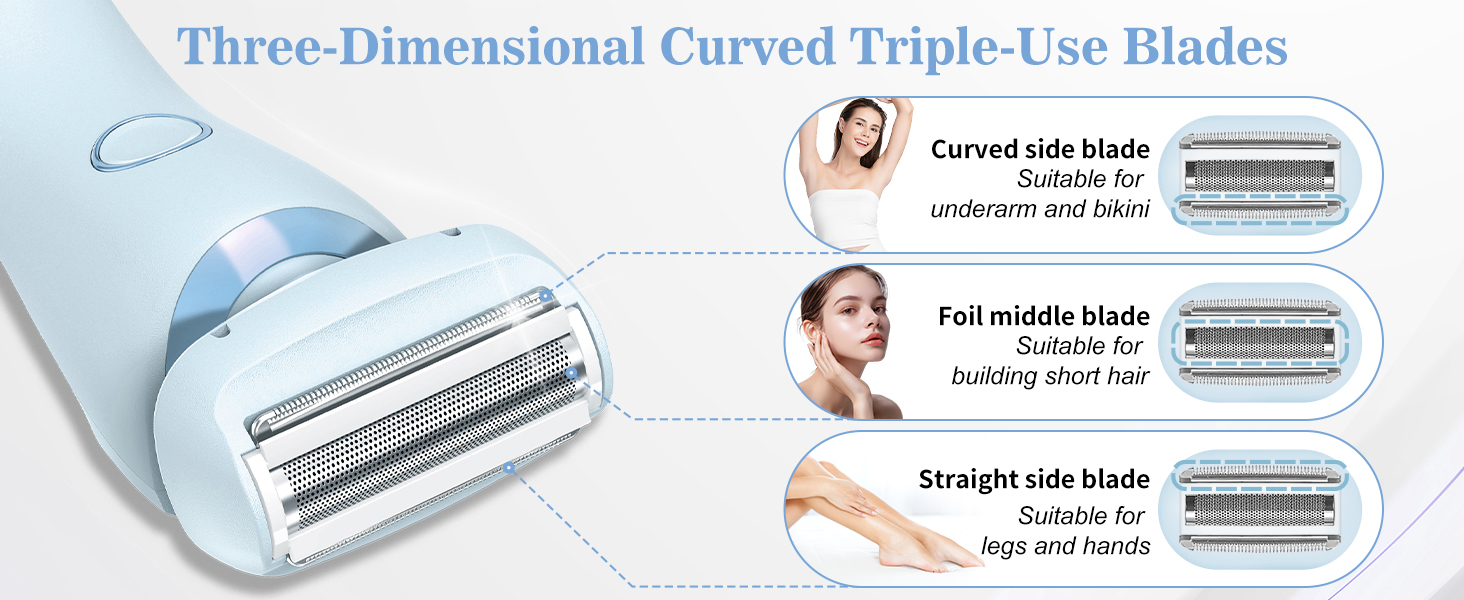 3-in-1 Stainless Steel Anti-Allergy Thin Blade Shaving Heads