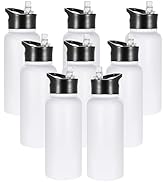 VEGOND 32 oz Insulated Water Bottle Bulk Stainless Steel Metal Water Bottles with Leak Proof Stra...
