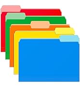 Gloween File Folders, 15 Pack Two-Tone Colored File Folders Letter Size, Assorted Colors Folders ...