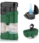 Kantion Torch Lighter Triple Jet Flame Butane Torch Lighters Refillable Butane Gas Lighter Windpr...