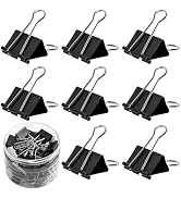 M&G 24Pcs Medium Binder Clips, Boxed Paper Clips Black, 80 Sheet Capacity, 1.25 Inch Clips for Ho...