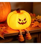 Luditek Pumpkin Night Light, Cute LED Lamp, Silicone 3 Level Dimmable Nursery Nightlight for Kids...