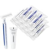 Disposable Razors in Bulk Pack of 120,Blue Disposable Shaving Razors Individual Wrapped Twin Blad...
