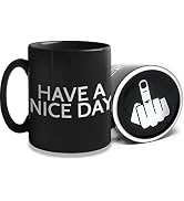 Funny Coffee Mug for Men and Women - Have A Nice Day Coffee Mug Middle Finger Bottom | Novelty Co...