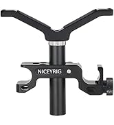 NICEYRIG 15mm LWS Rod Lens Support Y-Bracket, 64mm Vertical Adjustment Applicable for Heavy Long ...