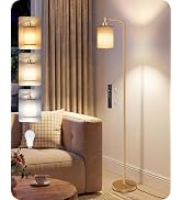 GOEBLESON Dimmable Floor Lamp for Living Room with Remote and Foot Switch, Modern Standing, Corne...