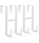 FYY 2 Packs Over The Door Hooks, Double Sided Door Hanger Hook - Heavy Duty No Drill Wall Hooks f...