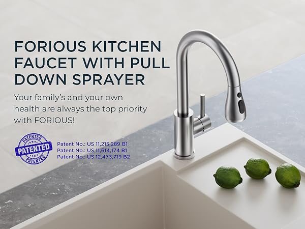 kitchen faucet with pull down sprayer