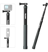 AFAITH Upgraded Pole Invisible Selfie Stick for Go pro Insta360 Cam,47.2IN/120cm Carbon Fiber Wat...