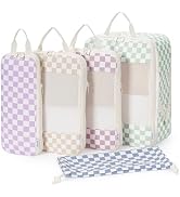 Narwey 5 Set Compression Packing Cubes for Travel, Luggage Packing Organizer Bags for Carry on Su...