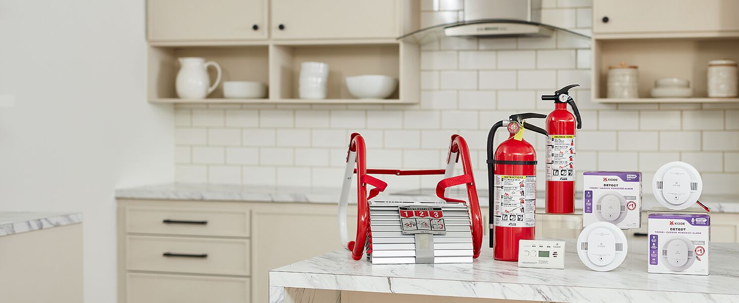 Kidde's comprehensive selection of fire safety products - desktop