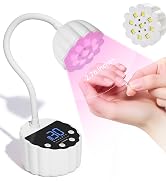 Makartt UV LED Nail Lamp - Gooseneck UV Light for Gel Nails Rechargeable Flash Cure Lamp with 4 T...