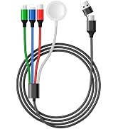 Temdan for Apple Watch Charger,4 in 2 USB C Cable for iPhone 16 Charger/Type C/Lightning/Micro US...