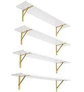 DINZI LVJ Long Wall Shelves, Set of 4, 31.5Inch Wall Mounted Shelves, Floating Shelves for Wall S...