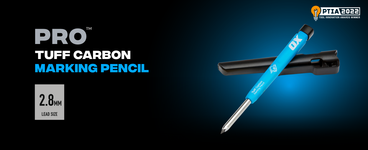 OX Pro Tuff Carbon Marking Pencil; Winner of 2022 Pro Tool Innovation Award with 2.8mm lead size