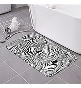 Zebra Bath Mat Diatomaceous Earth Rug Super Absorbent Non Slip Quick Dry Bathroom Kitchen Doormat...