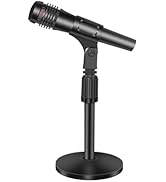 Desk Mic stand, Small Microphone Stand Desktop Adjustable Metal Table Mic Stand for Blue Yeti Sno...