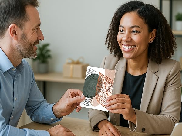 Celebrate and surprise coworkers with bulk blank cards and envelopes.