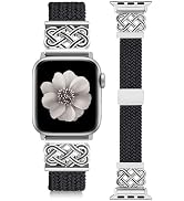 TOYOUTHS Thin Braided Magnetic Band Compatible with Apple Watch Bands 38/40/41/42/44/45/46/49mm W...