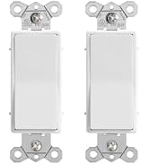 HANIVERSE Single Pole Decorator Light Switch, 15A 120/277V, Paddle Rocker, On/Off Wall Switch, Re...