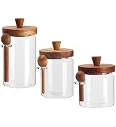 Coriario Glass Jar with Lid and Spoon 13&20&30 OZ Coffee Tea Sugar Canister Set of 3 Clear Glass ...