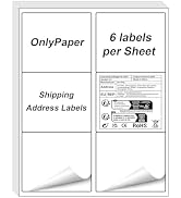OnlyPaper 30 Sheets 6 up Labels, 3-1/3" x 4" Shipping Address Labels for Laser & Inkjet Printer,S...