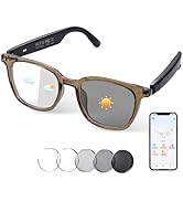 AI Smart Glasses, Bluetooth Translation Glasses for Men Women, Smart Audio Sunglasses with Real T...