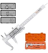 REXBETI Digital Caliper 6 Inch Measuring Tool Stainless Steel Inch/MM/Fractions, Electronic Verni...