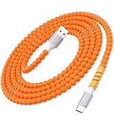 AHFYCIH 60W Beaded USB A to USB C Carplay Cable 6FT Long for iPhone 17 Pro Max 16 15,45W 40W 3A C...