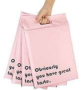 RUSPEPA Poly Mailers 10x13 Inch Pink with Build-in Handle Shipping Bags 3 Mil Pretty Thick Self A...