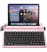 YUNZII QL75 Wireless Typewriter Hot Swap Retro Mechanical Keyboard,Punk Round Keycaps,RGB Backlit...
