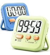 Antonki 2 Pack Digital Timer for Kids Classroom Kitchen Timers for Cooking | With 2*AAA Battery, ...