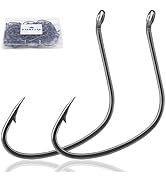 Kahle Hooks for Surf Fishing, FishTrip 50pcs Pompano Rig Hook Wide Gap Circle Hooks 7 Sizes