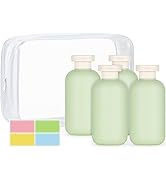 WantGor Squeeze Bottles with Flip Cap, 4Pcs Large Empty Refillable Plastic Leak Proof Travel Bott...