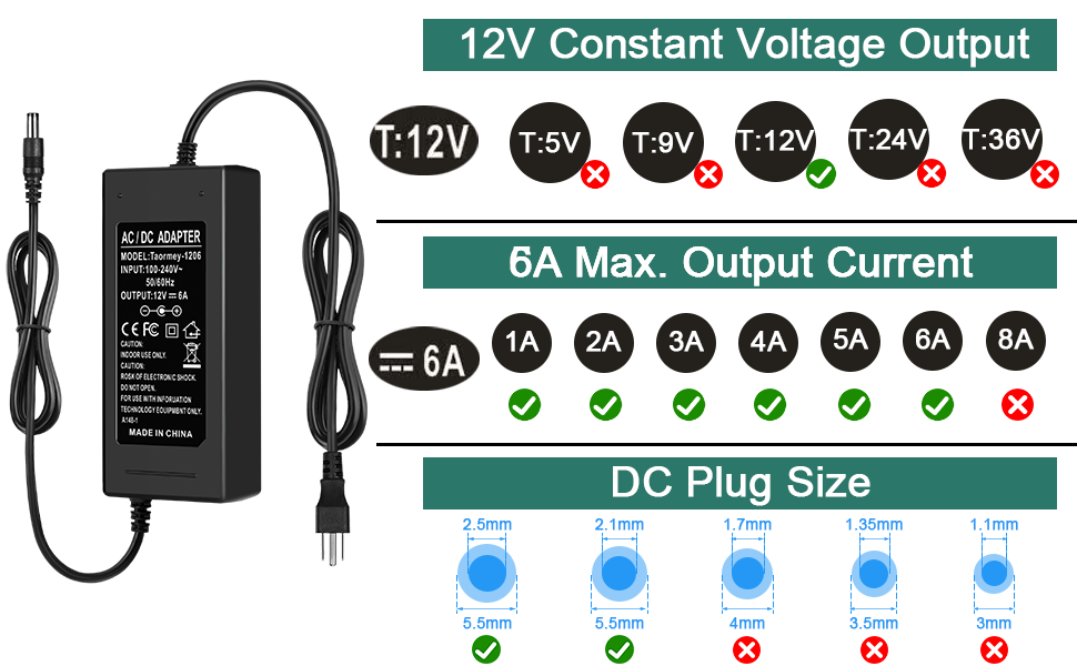 12v constant voltage power supply adapter