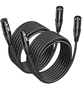 Aqdocvf 2 Pack 25ft Premium XLR Cable (Male to Female), Oxygen-Free Copper (OFC) Microphone Cord,...