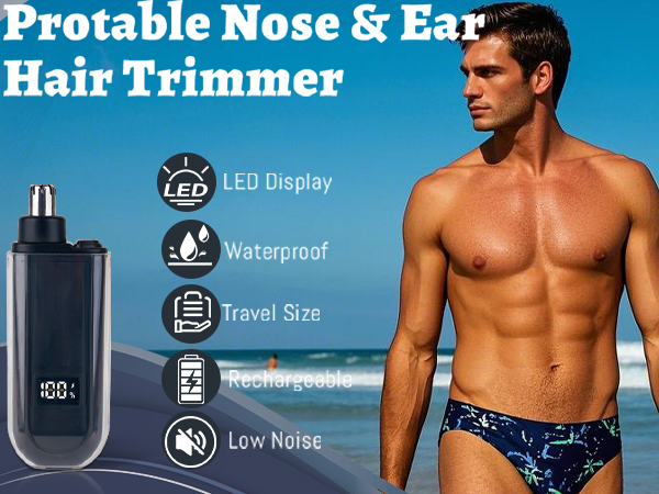 Mendaping 2025 Rechargeable Nose and Ear Hair Trimmer With LED Dispaly for Women Men