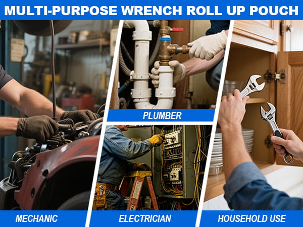Wrench Roll Up Organizer Pouch,Heavy Duty Wrench Tool Bag