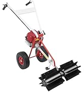Gas Powered Handheld Sweeper, 37.7CC 4-Stroke 2.3HP Artificial Grass Brush Power Broom Handheld S...