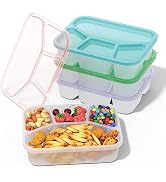 XGXN Bento Box Adult Lunch Box (4 Pack), 4-Compartment Meal Prep Container for Kids, Reusable Foo...